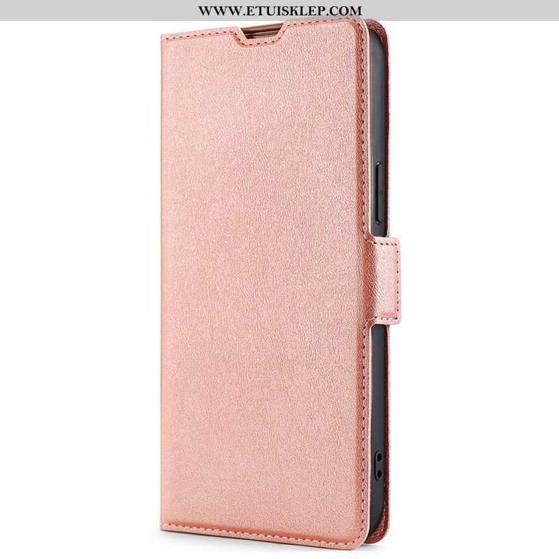 Etui Folio do Samsung Galaxy S22 Plus 5G Styl Z Bardzo Cienkiej Skóry